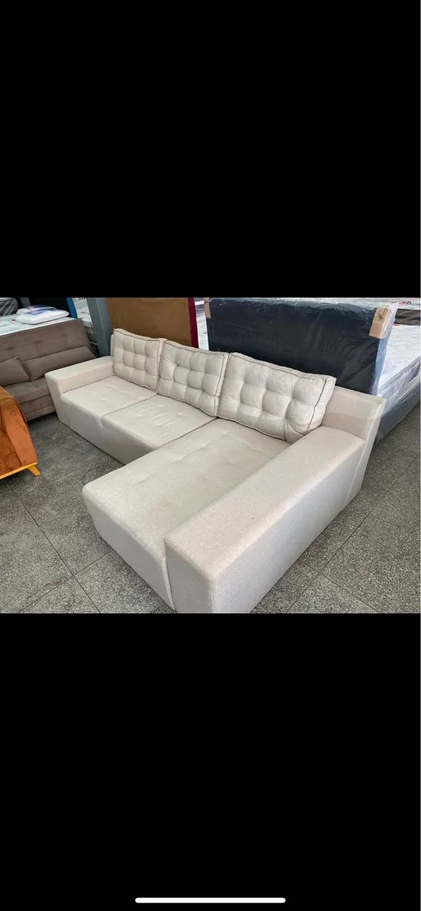 Sofá linho com chaise