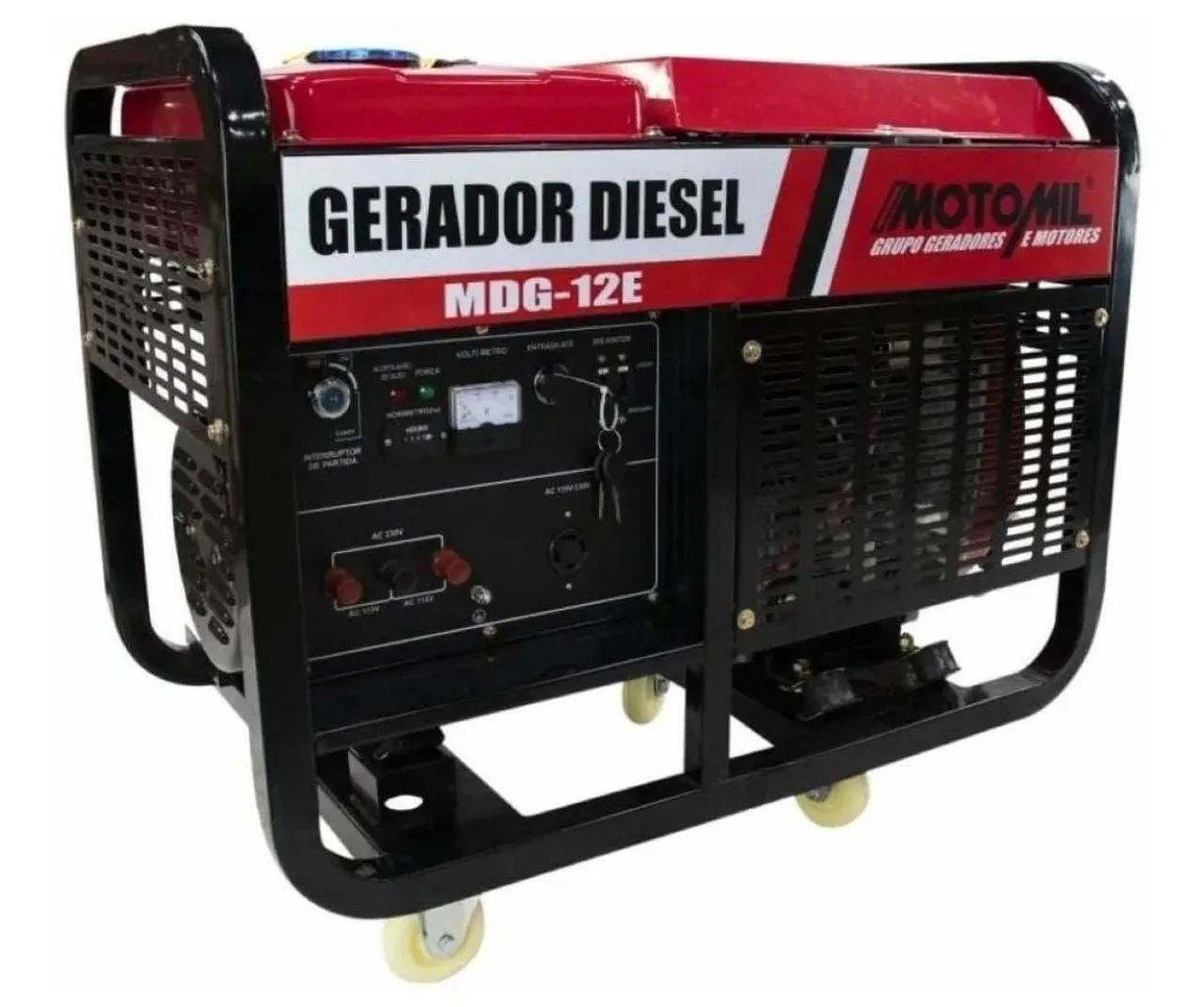 Gerador de Energia Diesel Motomil MDG-12E 12 KVA Monofásico 110/220V