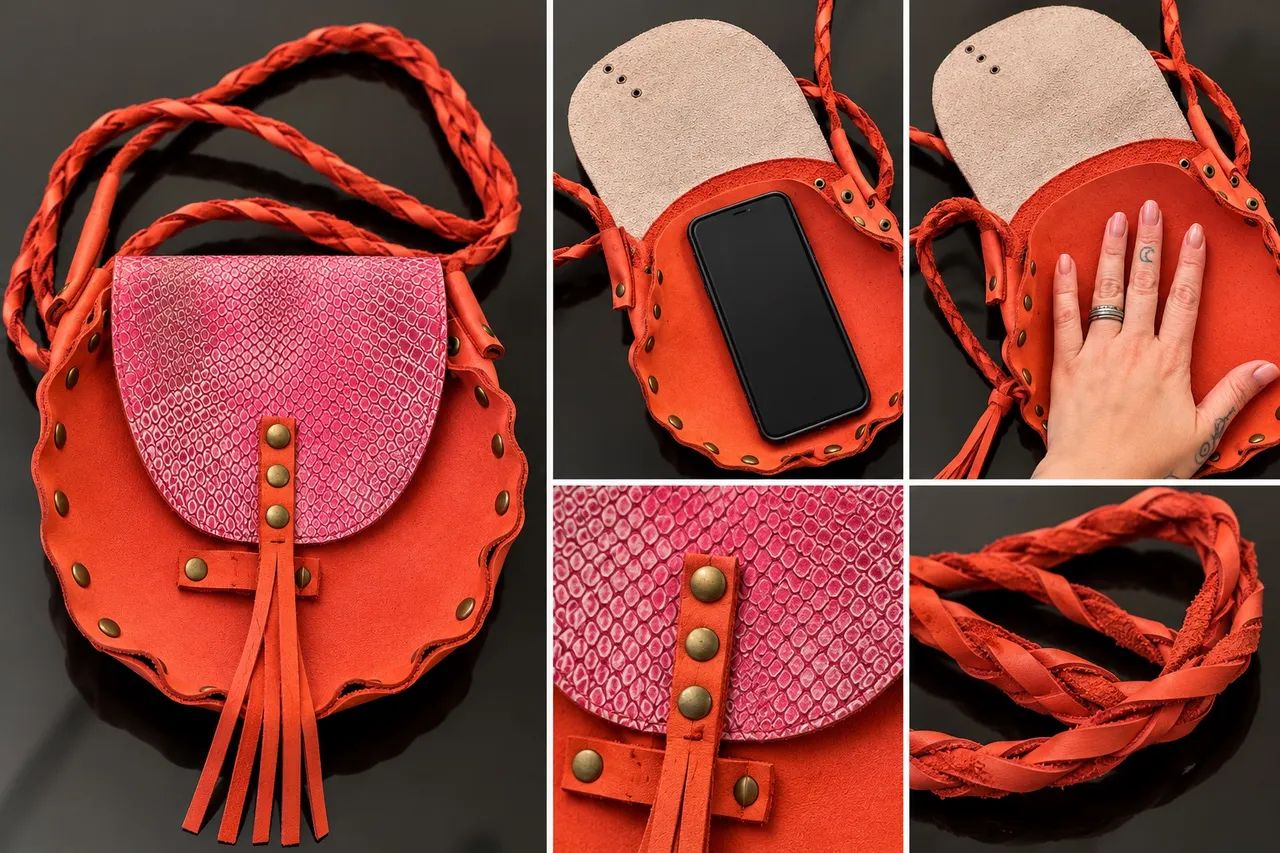 Bolsa de couro, artesanal