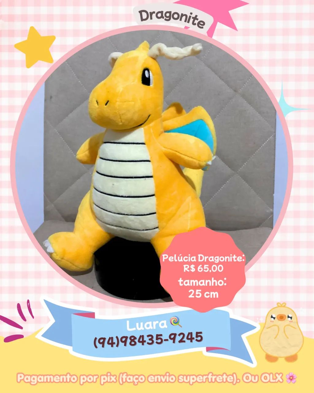Pelúcia Dragonite Pokémon 