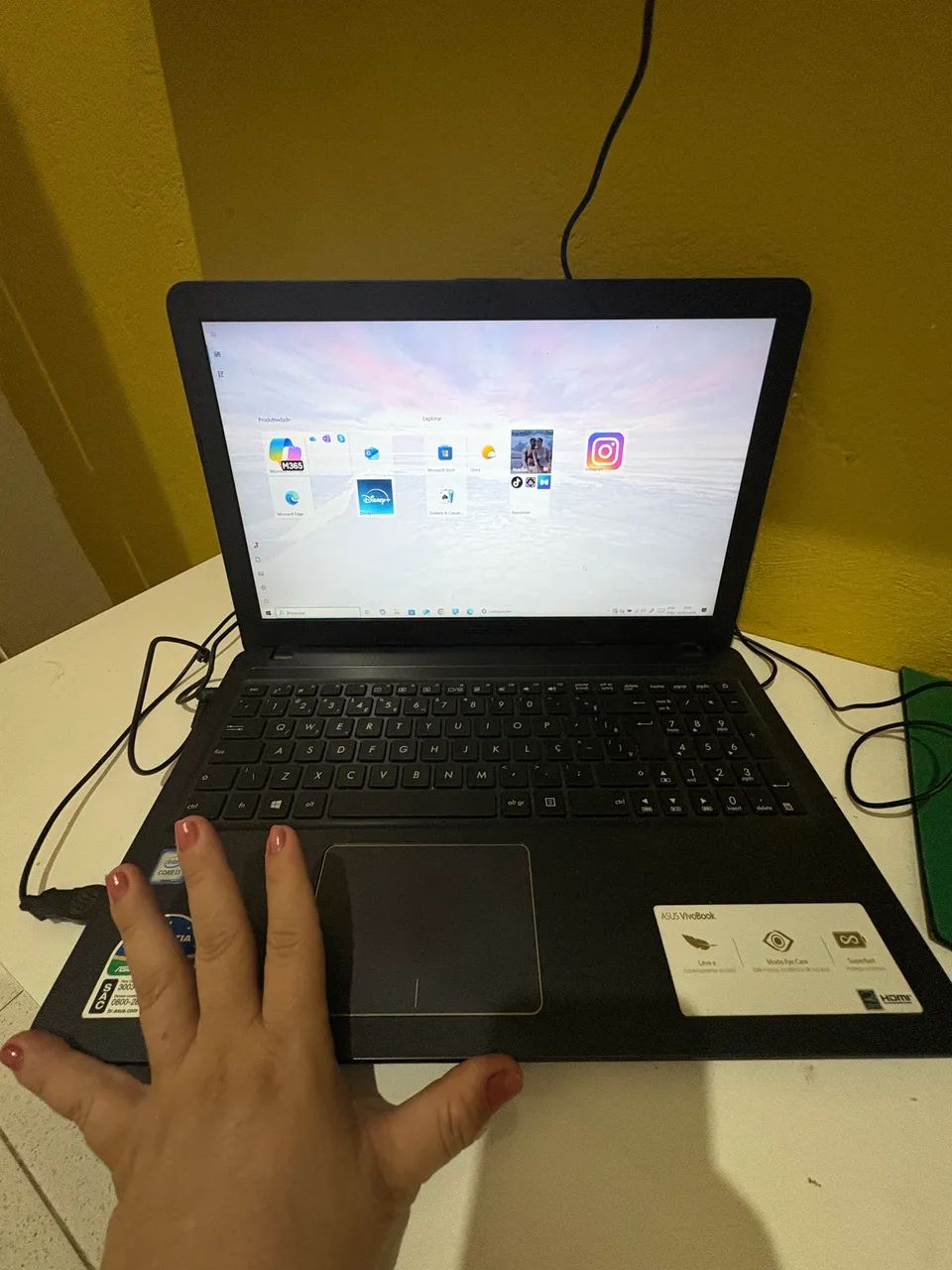 Notebook core i3 Windows 10 pro model: X543U cel 4gb 256gb preto - Foto 5