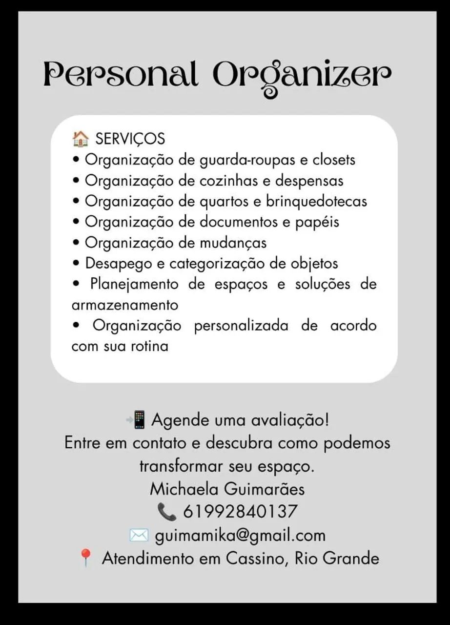 Personal Organizer no Cassino 