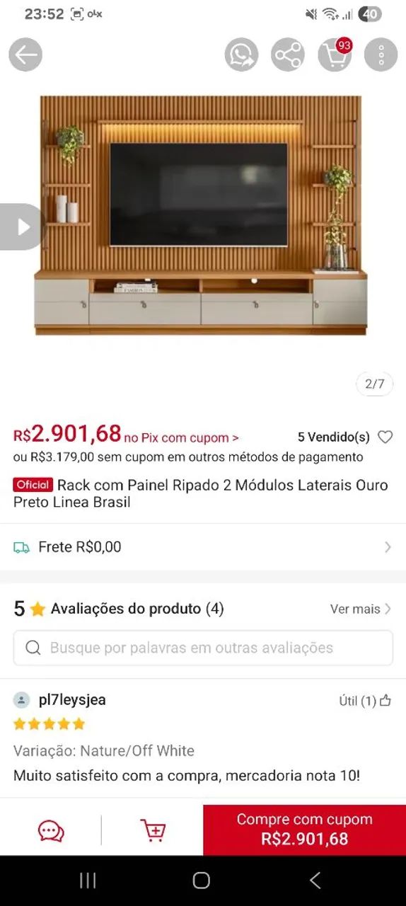 Rack com PAINEL Ripado 2 Módulos Laterais - Foto 2