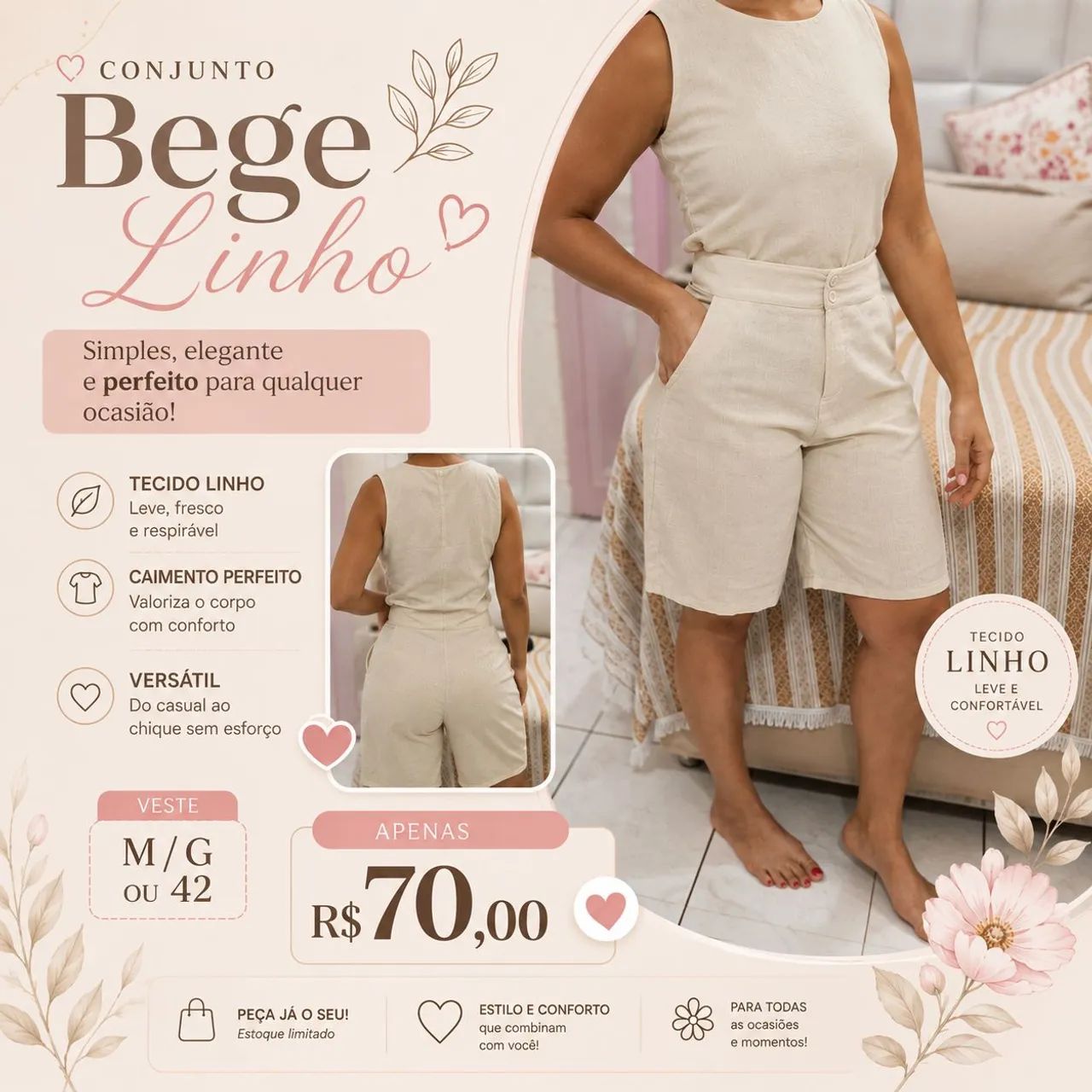 Conjunto linho 