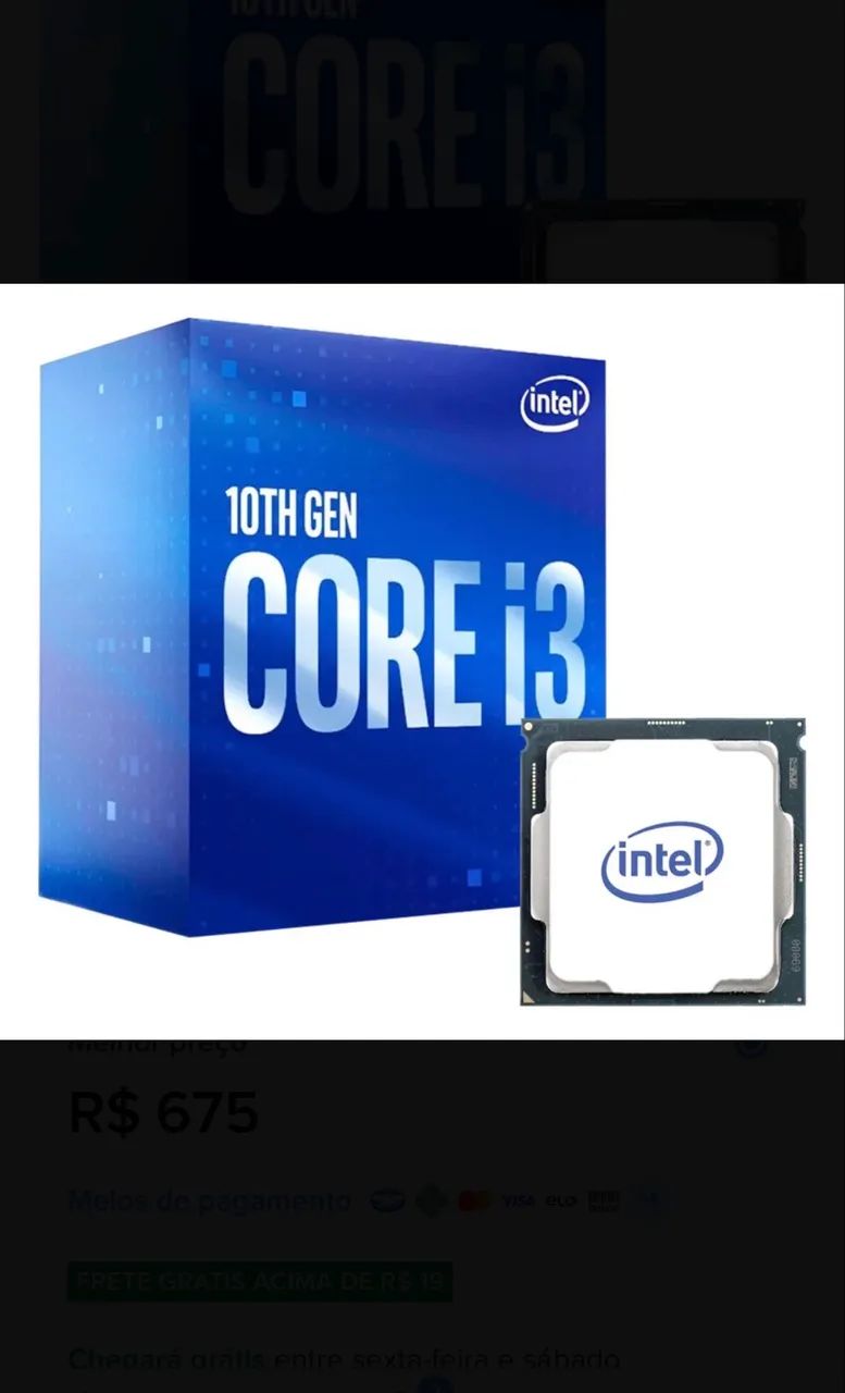 Kit placa-mãe e processador I3 Intel 10Gn 16gb RAM  - Foto 5