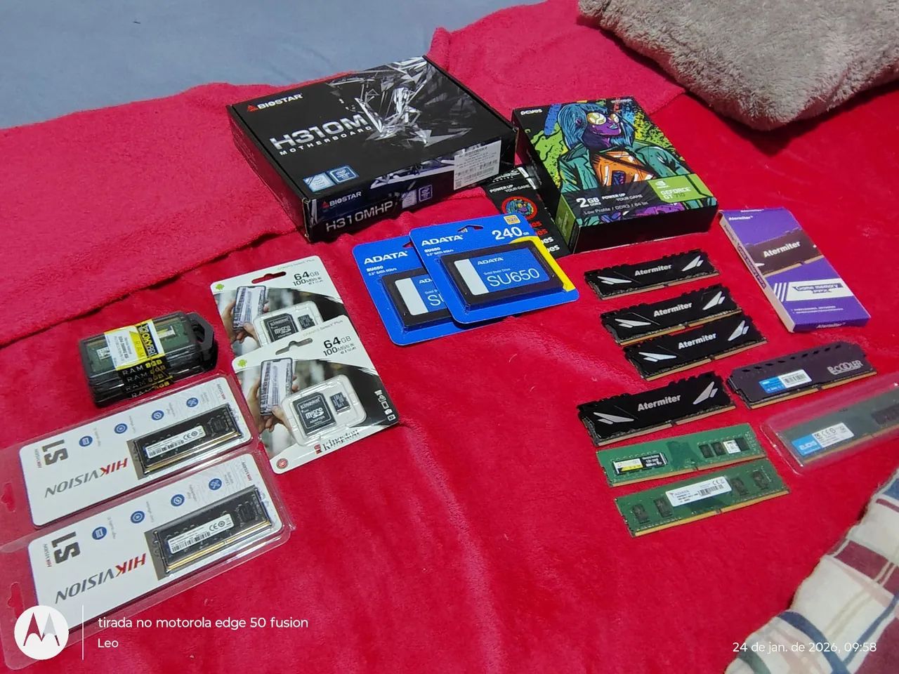 Kit informática HDs, memórias, placa vídeo, monitor, placa mãe 