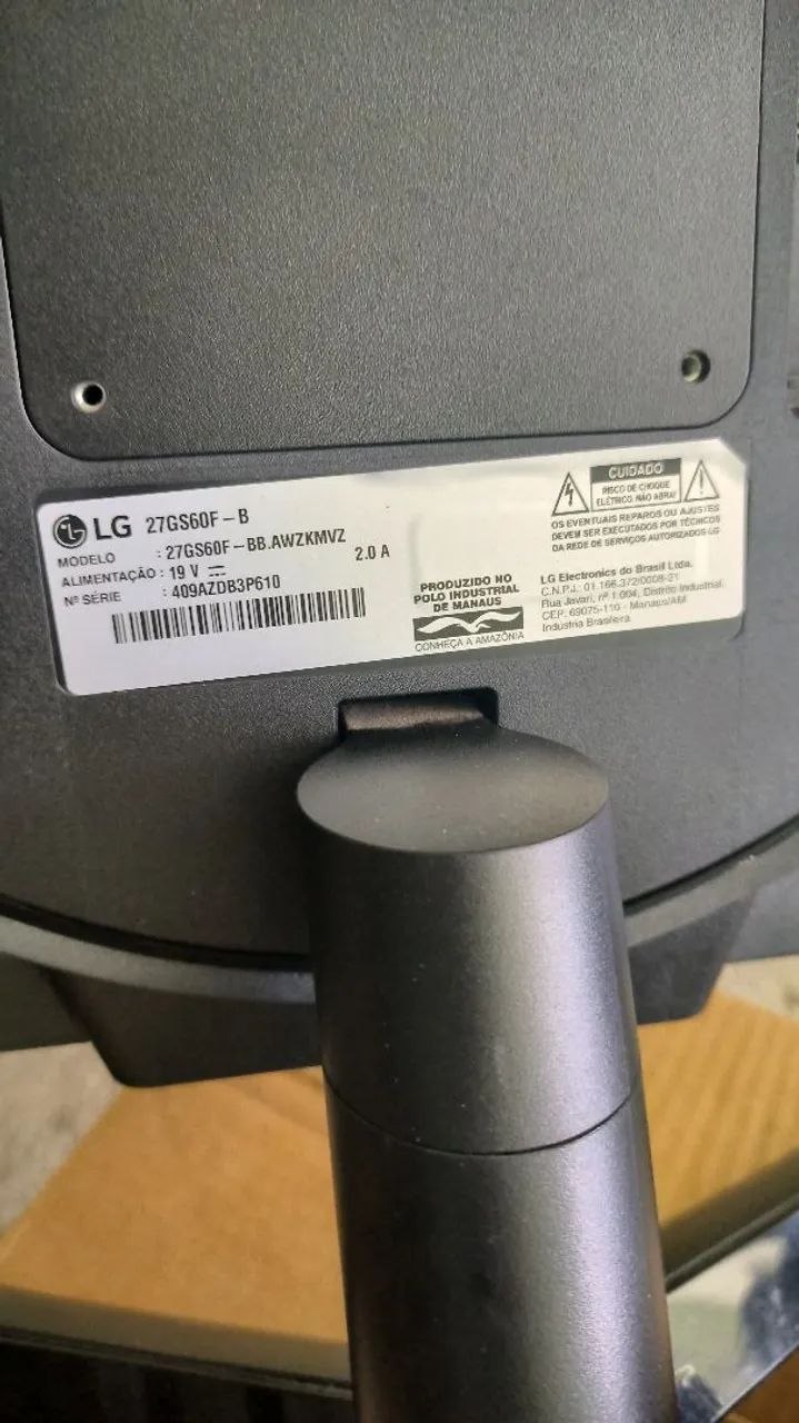 Monitor LG 27 polegadas 27GS60F para retirada de peças  - Foto 3