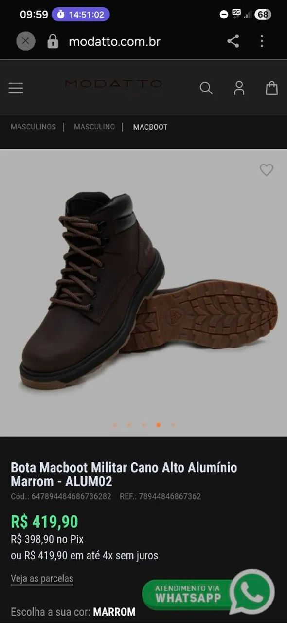 Bota Macboot Marrom N 40 - Foto 3