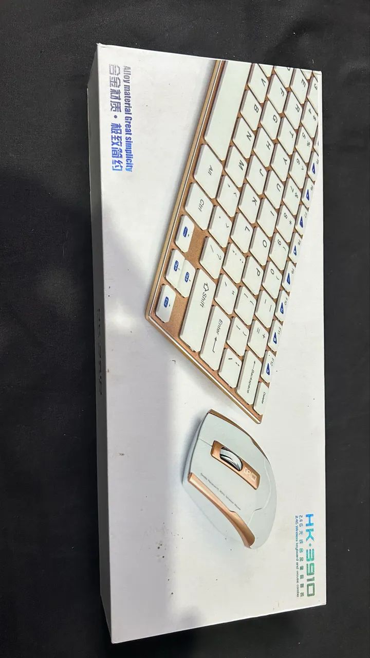 Mini Teclado e Mouse Sem Fio HK-3910