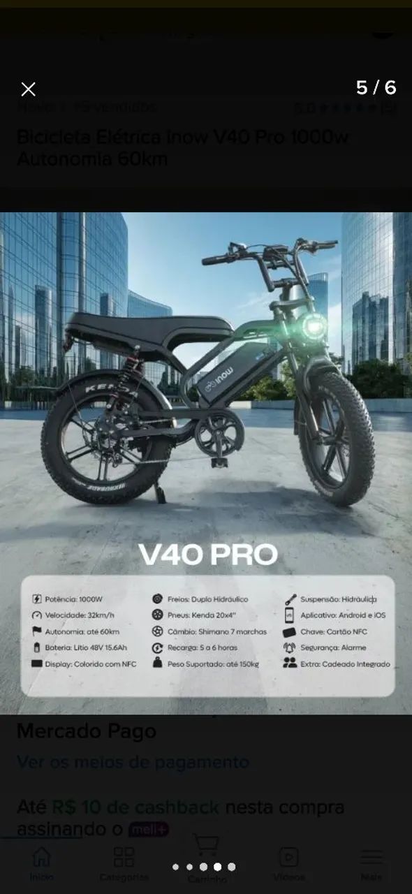 Bike Eletrica V40 pro Inow - Foto 5