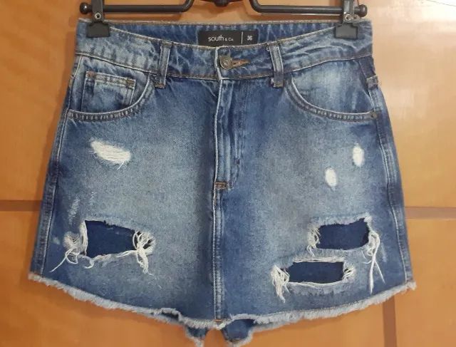 Short Saia Jeans South 36 - Foto 2