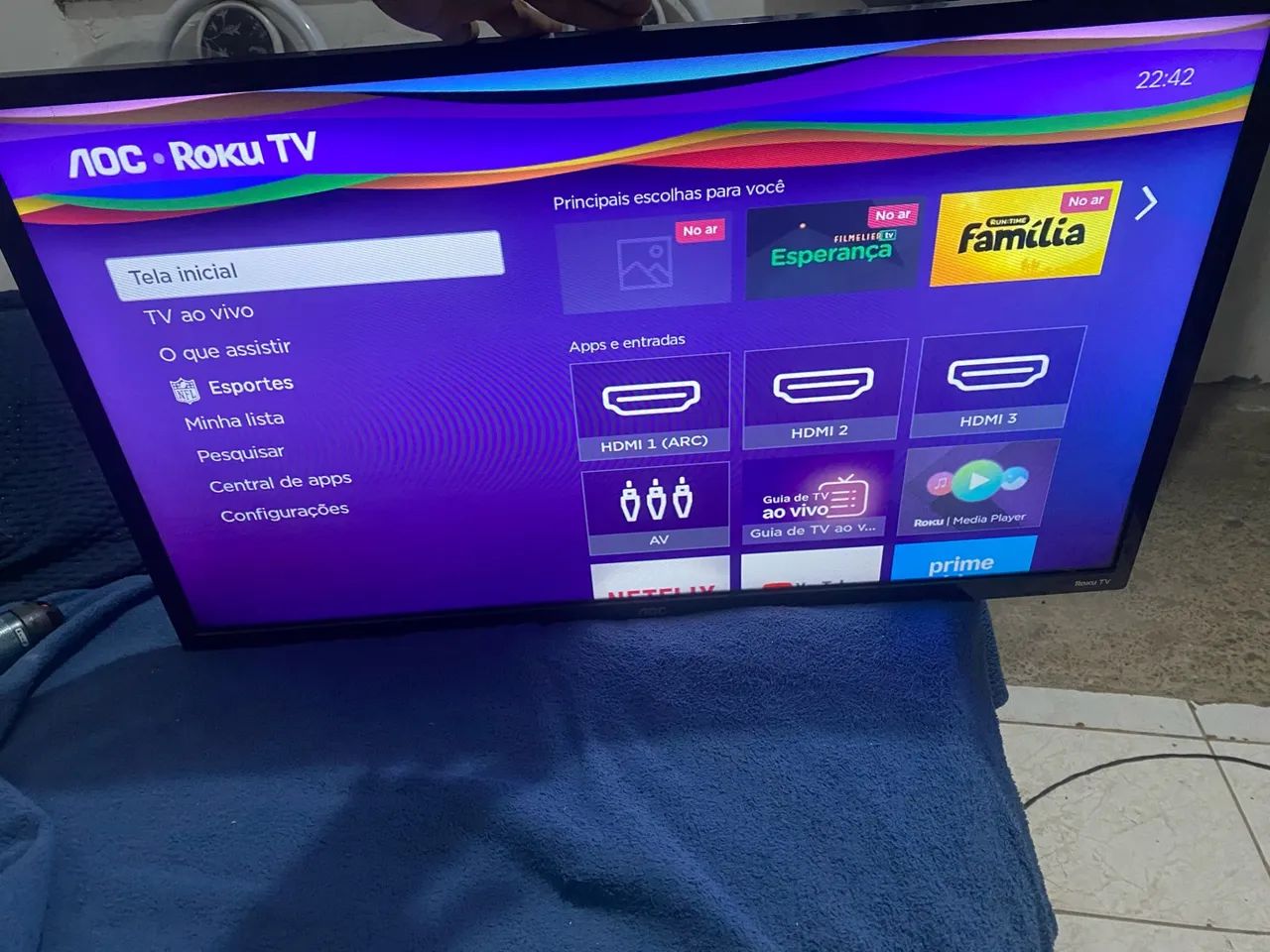 Tv AoC roku 32 polegadas 