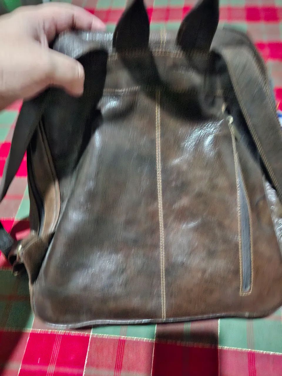 Mochila de couro real importada. - Foto 3