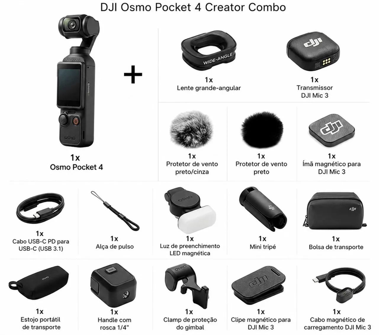 DJI Osmo Pocket 4 Creator Combo + Bateria Extra  - Foto 5