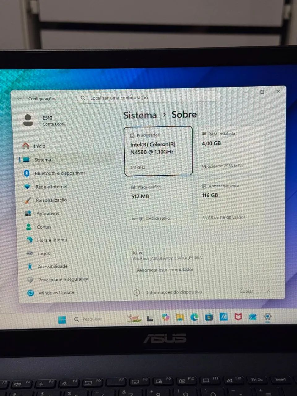 Notebook Asus E510 - Foto 4