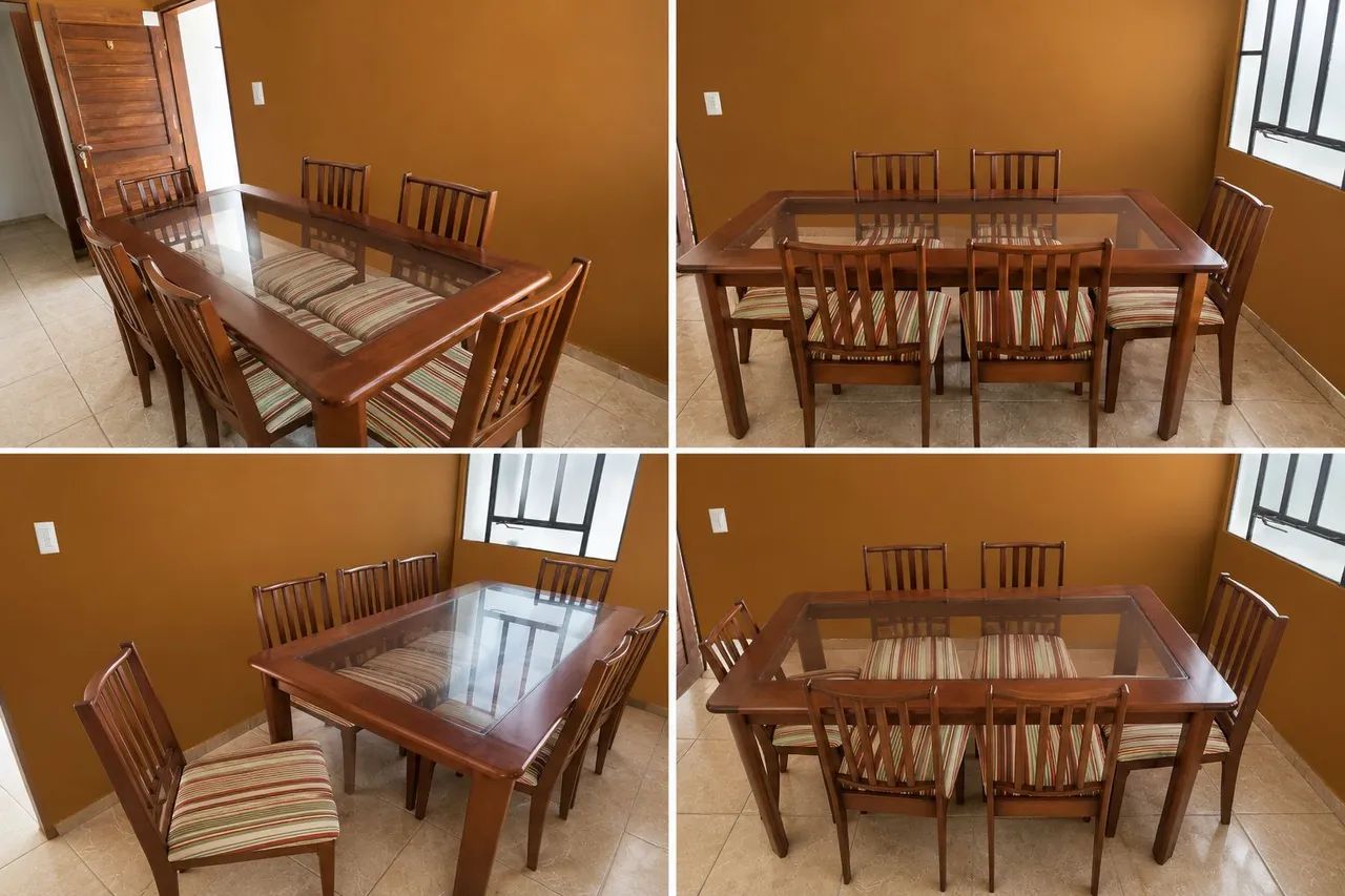 Mesa de madeira com 6 cadeiras - Foto 2