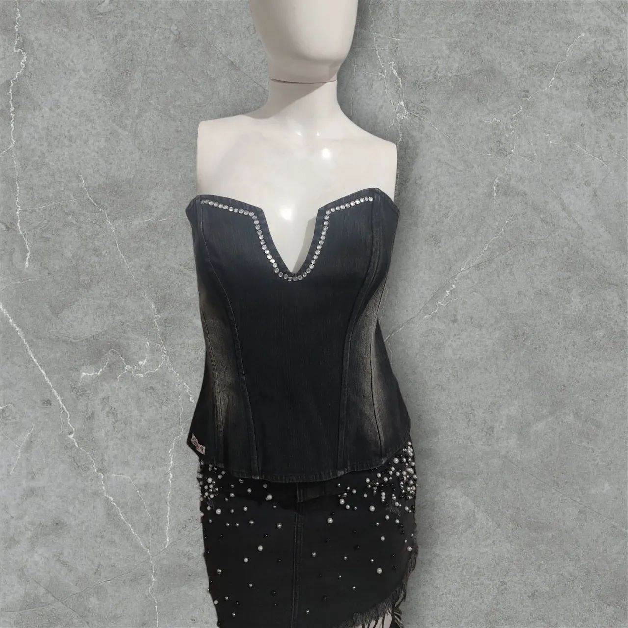 Blusa corset jeans