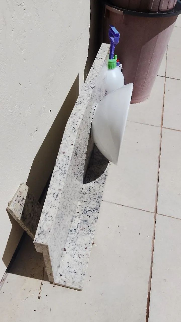 Marble bathroom sink with integrated ceramic sink