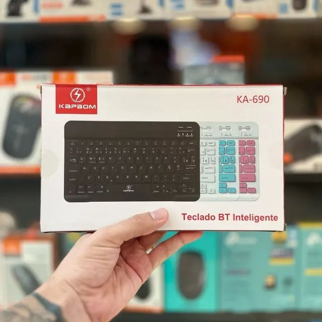 Teclado com Mouse Sem Fio Portatil Bluetooth - Entrega Grátis - Foto 2