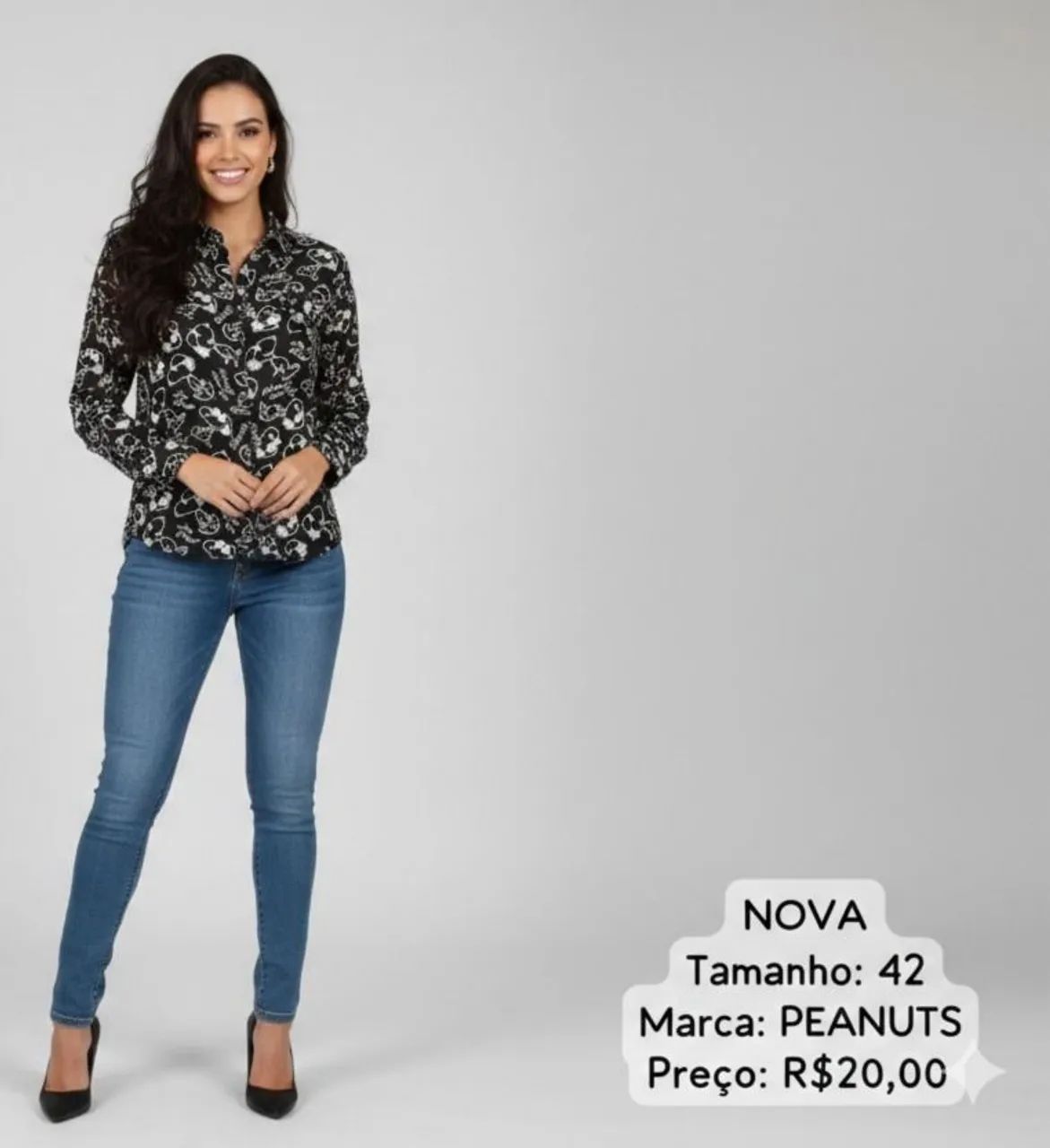Blusa Social Preta Feminina - Foto 3
