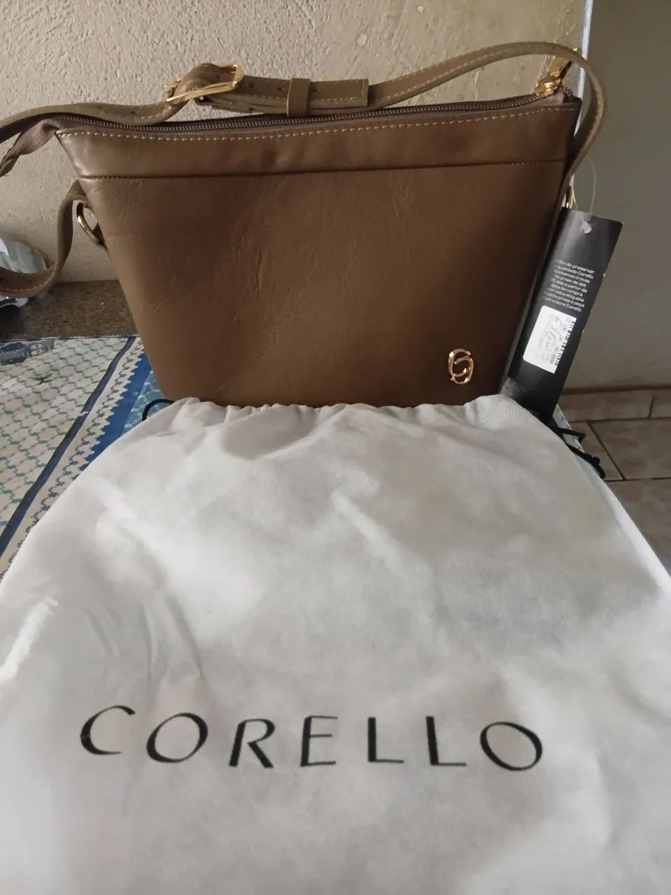 Bolsa couro Corello nova