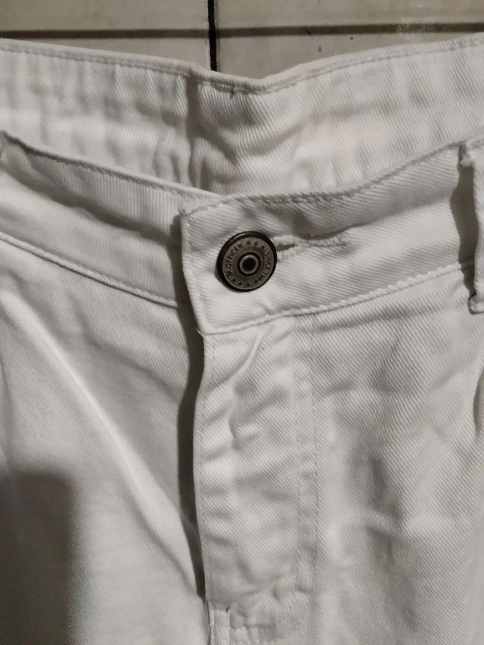 Calça jeans masculina branca m.officer  - Foto 2