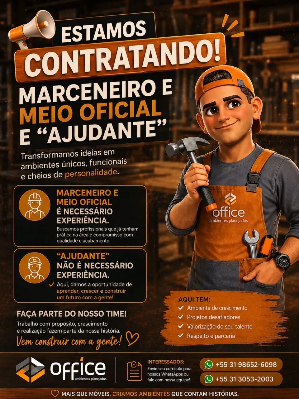 Contrato marceneiro e ajudante 