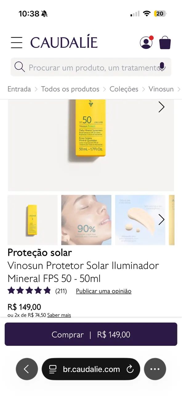 Protetor solar 50ML - caudalíe - Foto 4