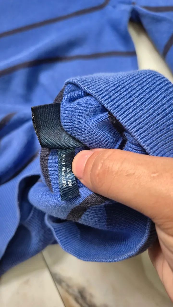Suéter Vintage Polo Ralph Lauren Azul - Foto 4