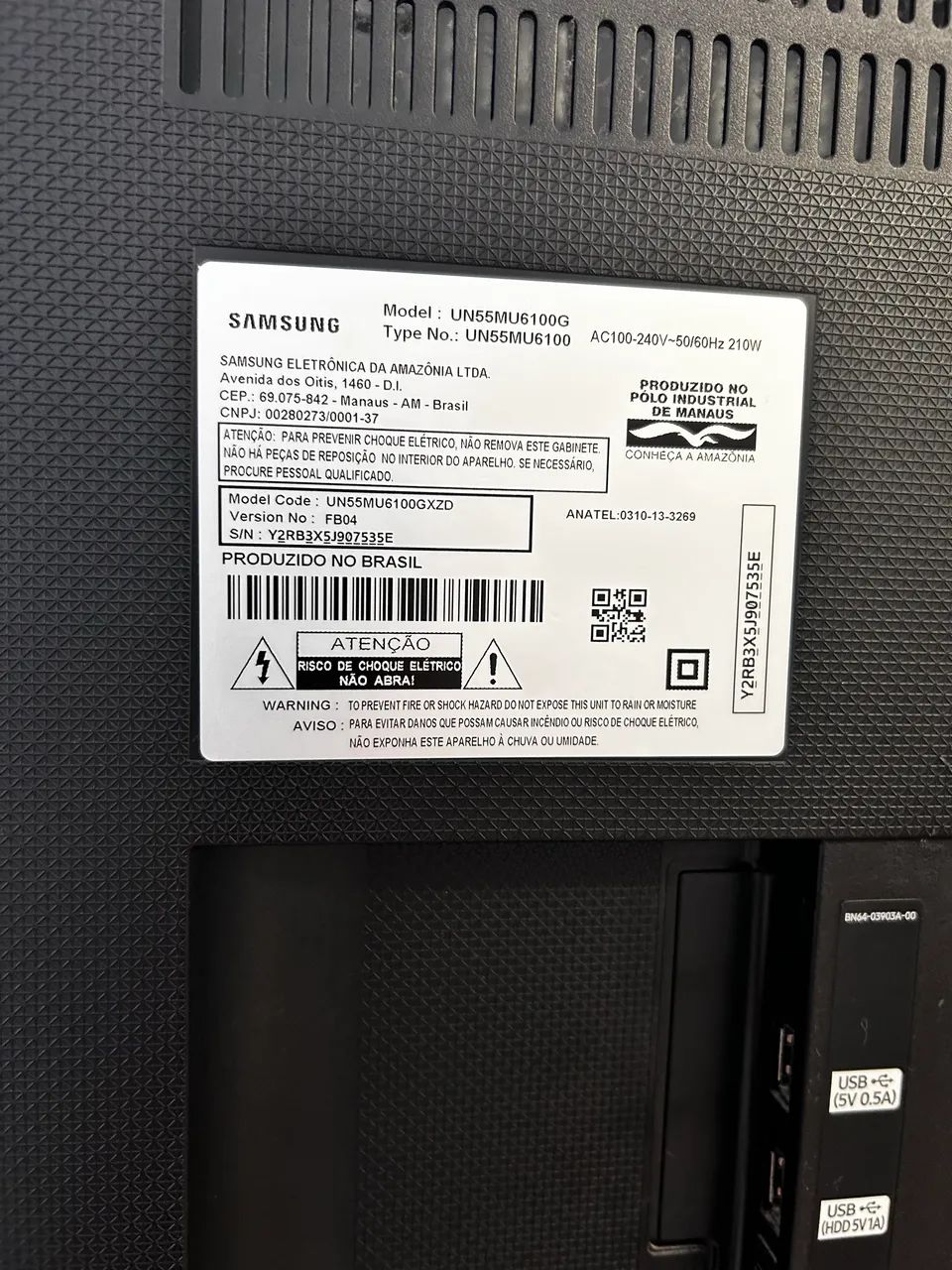 TV Samsung 55 Polegadas 4K (UN55MU6100G) - Para Peças / Quebrada - Foto 5