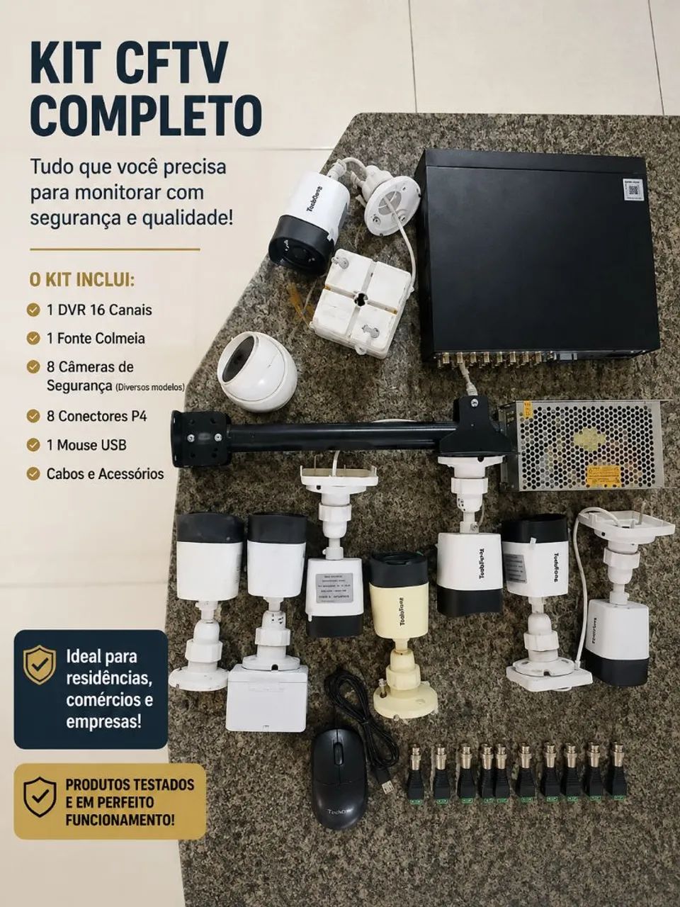 KIT CFTV COMPLETO - 16 CANAIS