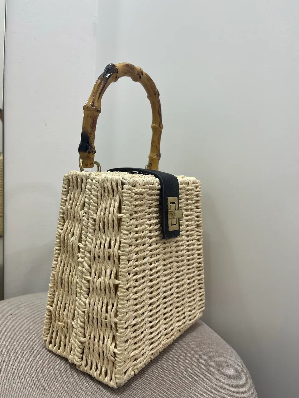Bolsa estruturada palha  - Foto 2