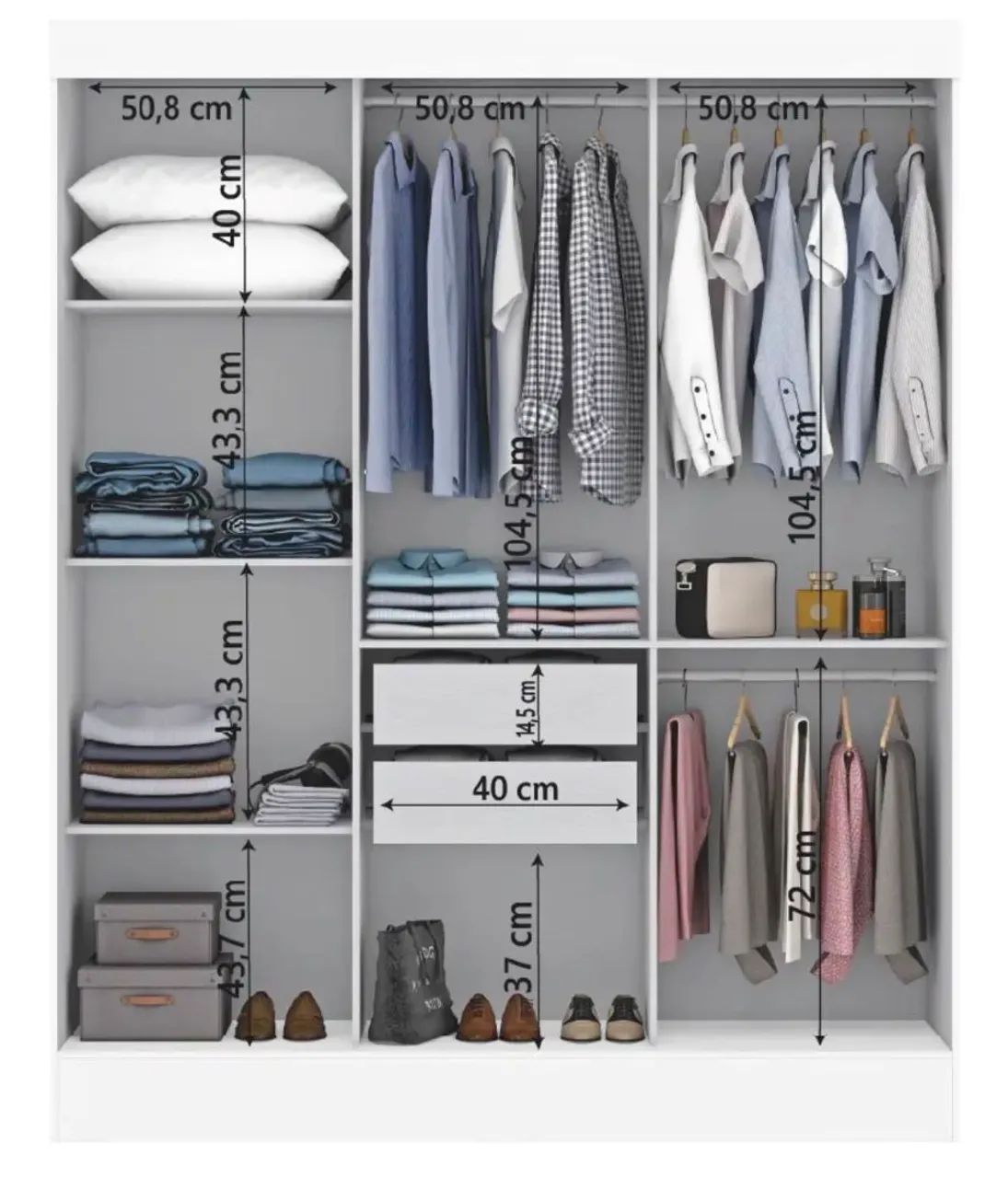 Guarda roupa branco 3 portas de correr com espelho  - Foto 4