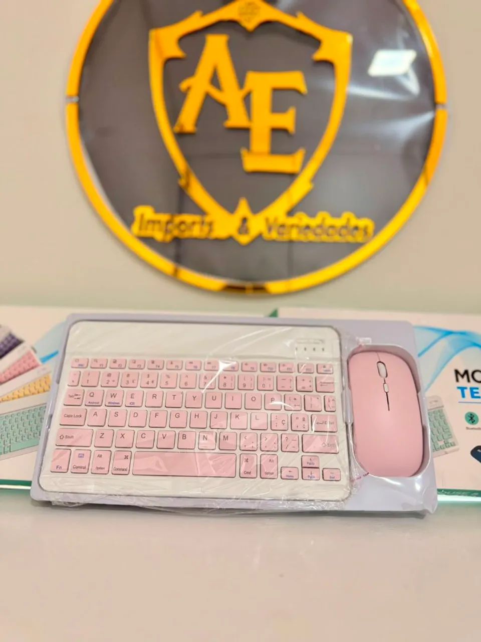 Mini teclado e mouse sem fio  - Foto 4
