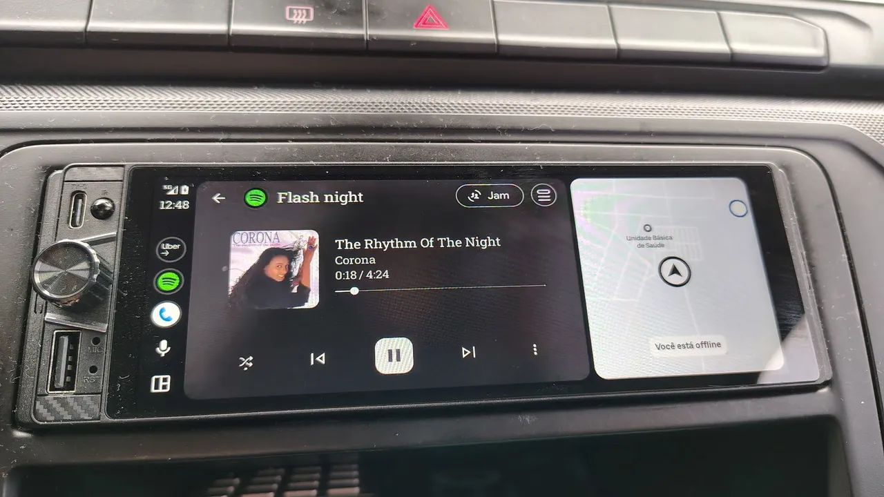 Central multimídia de um din carplay e Android auto  - Foto 2