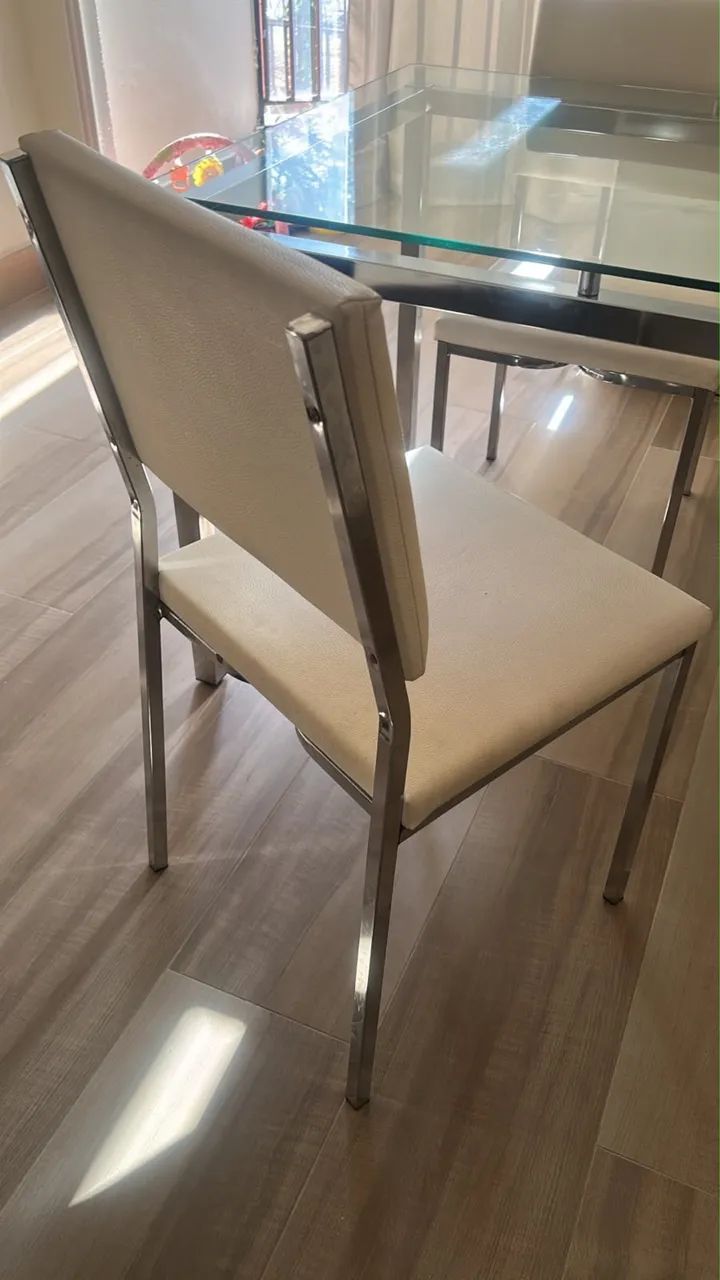 Mesa inox vidro 4 cadeiras - Foto 4
