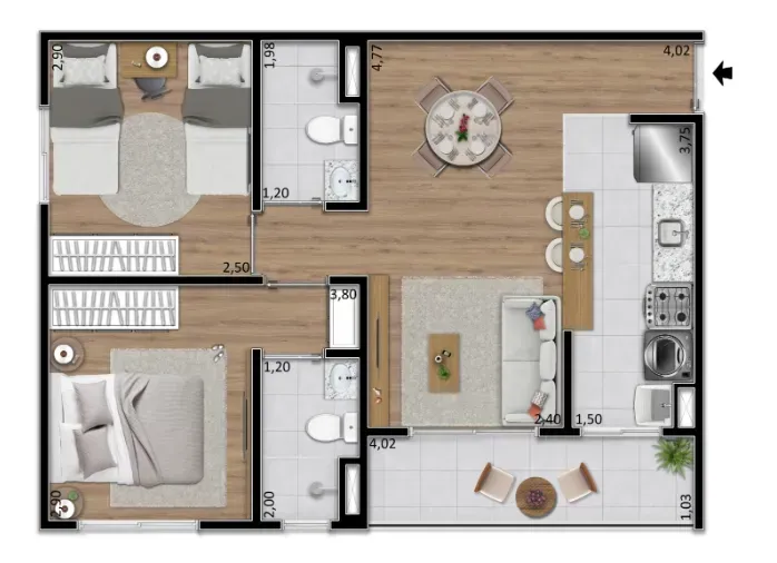 PLANTA 48m²