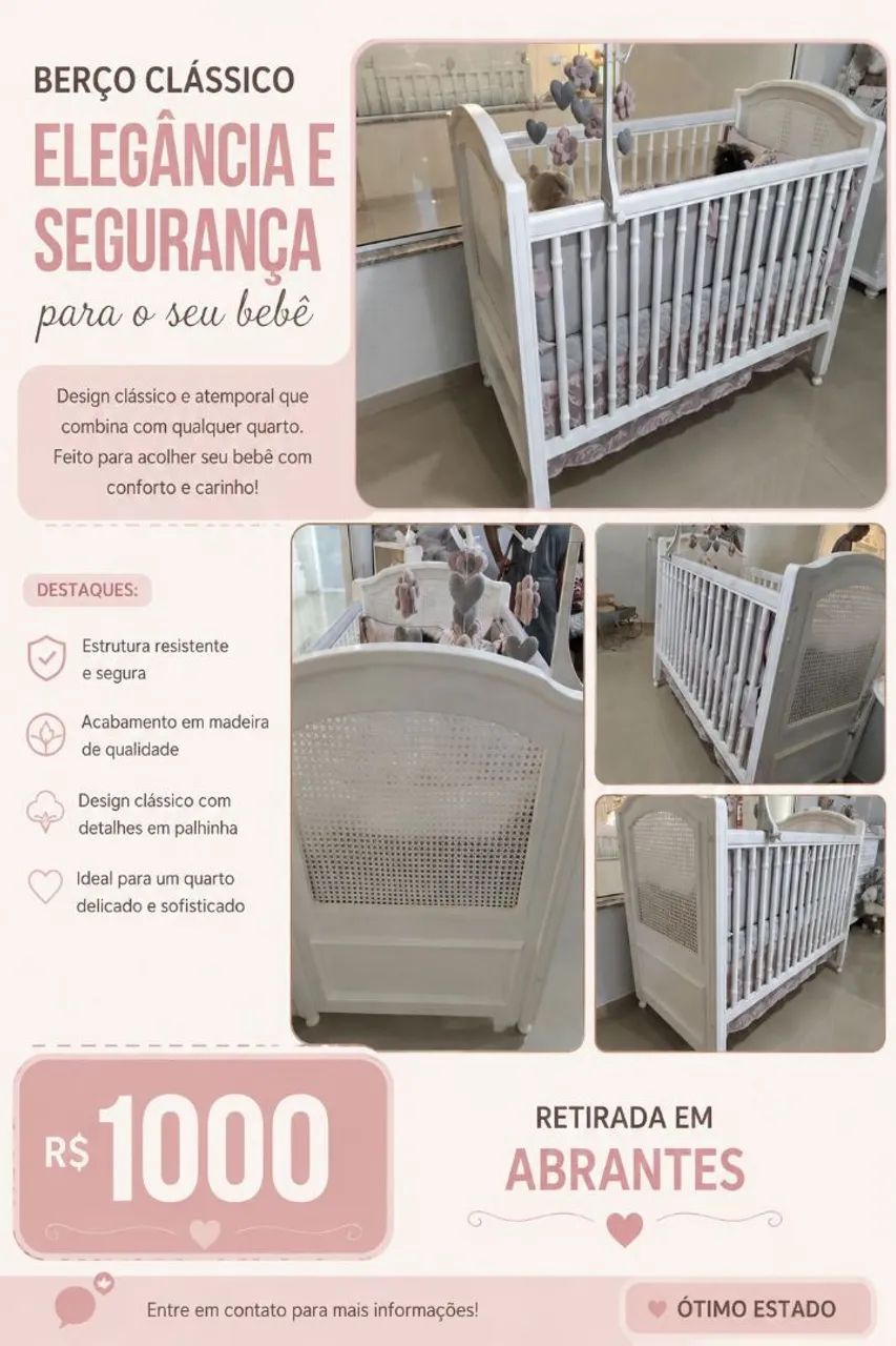 Berço / Cama de madeira provençal
