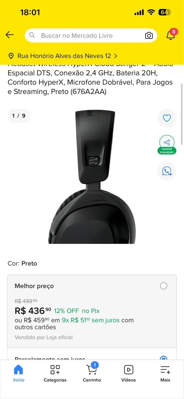 Fone Cloud Stinger II Sem fio - Foto 5