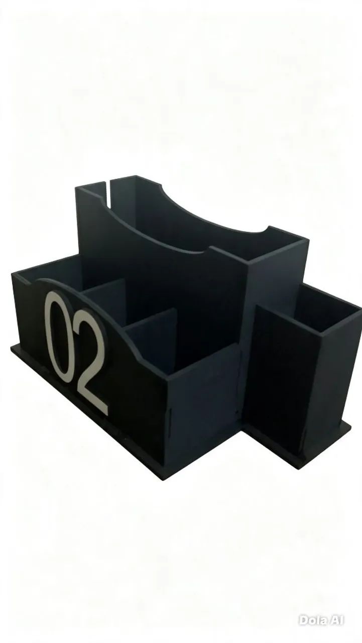 1. Porta Guardanapos Organizador Numerado 1 a 10 - MDF Preto - Foto 3