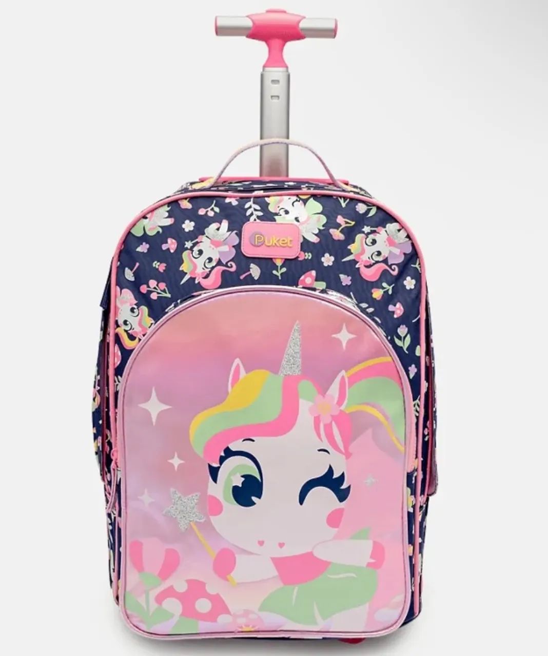 Mochila de rodinhas unicórnio encantado puket floresta encantada