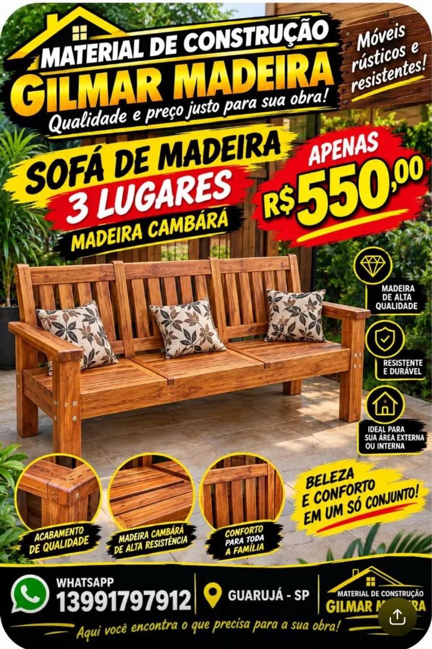 Sofá de madeira 