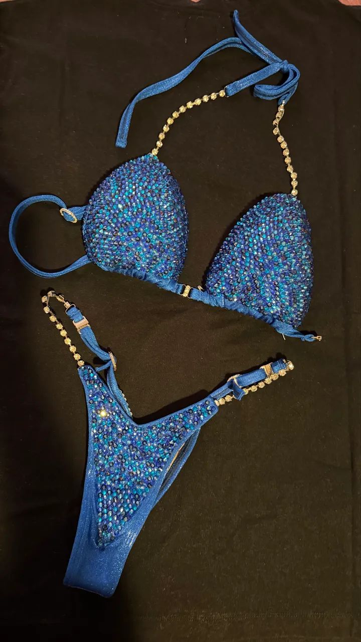 Kit com 2 Biquínis de Competição NPC - Nunca Usados - Azul e Rosa