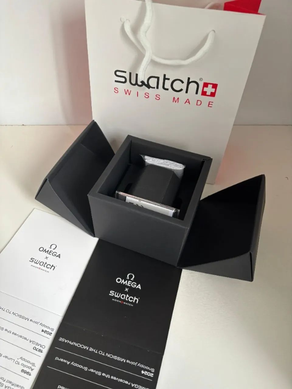 Caixa omega swatch preto - Foto 3