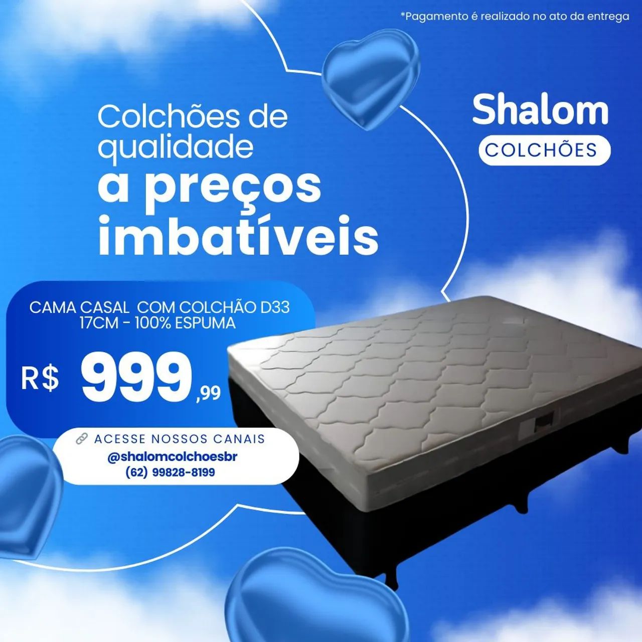 Colchão D33 com a base Casal 