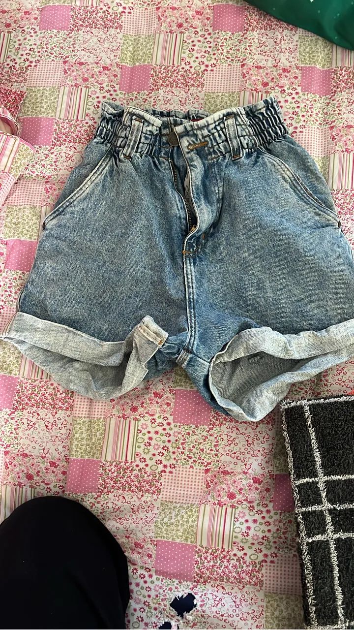 Short jeans cintura alta 