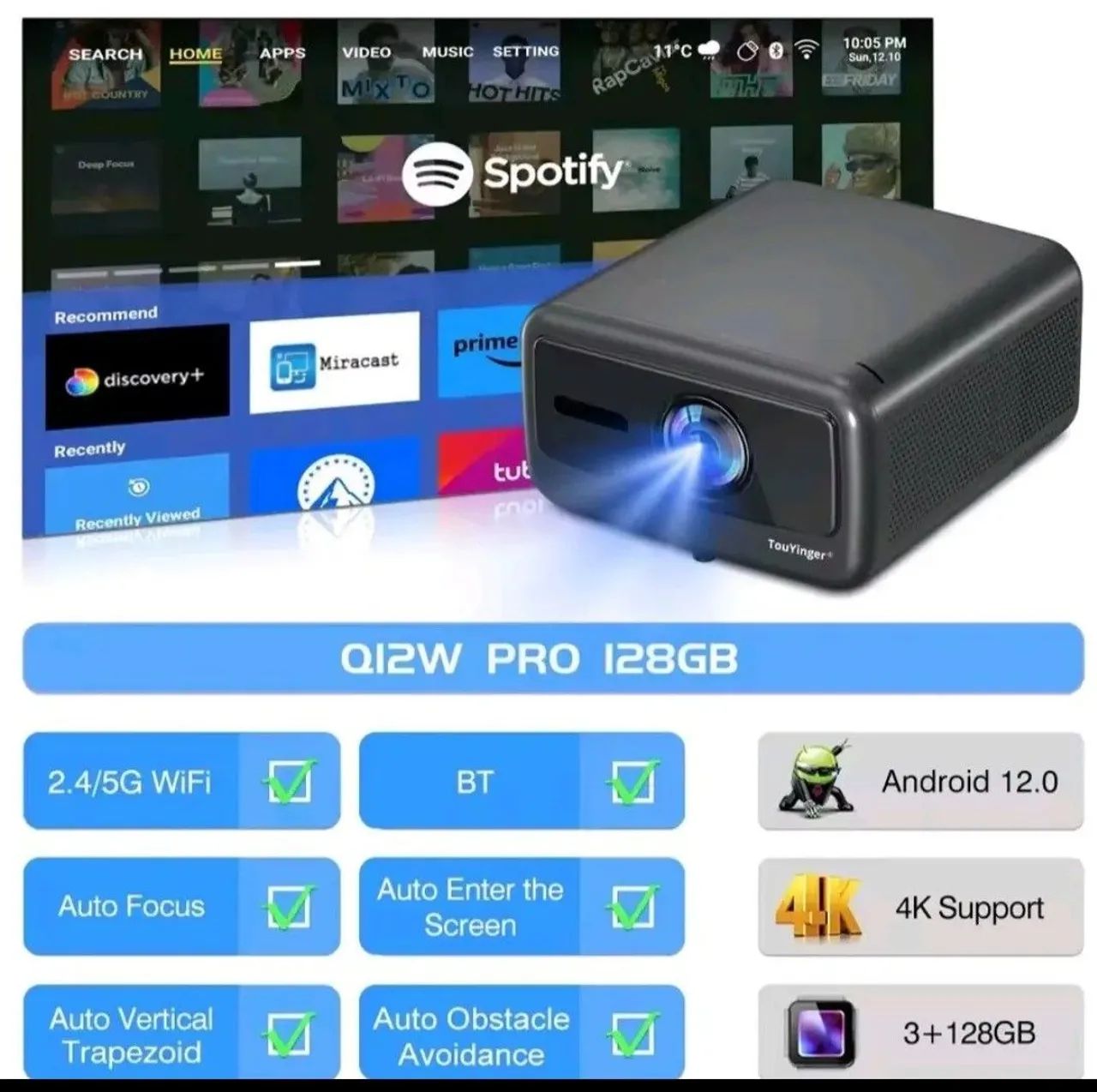 Projetor touyinger q12w pro