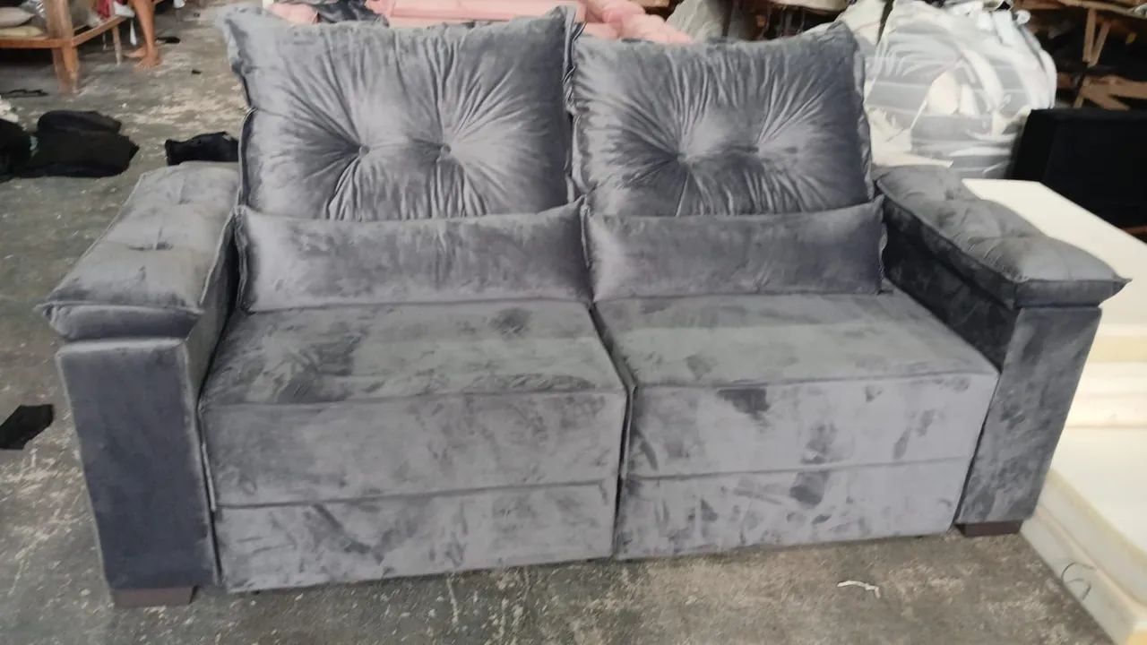 Sofá 2 lugares acompanha um puff entrega grátis  - Foto 3