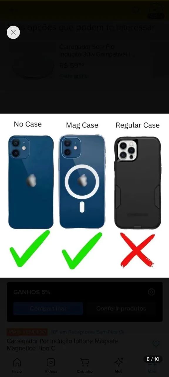 Carregador magnético de indução para iphone  - Foto 5