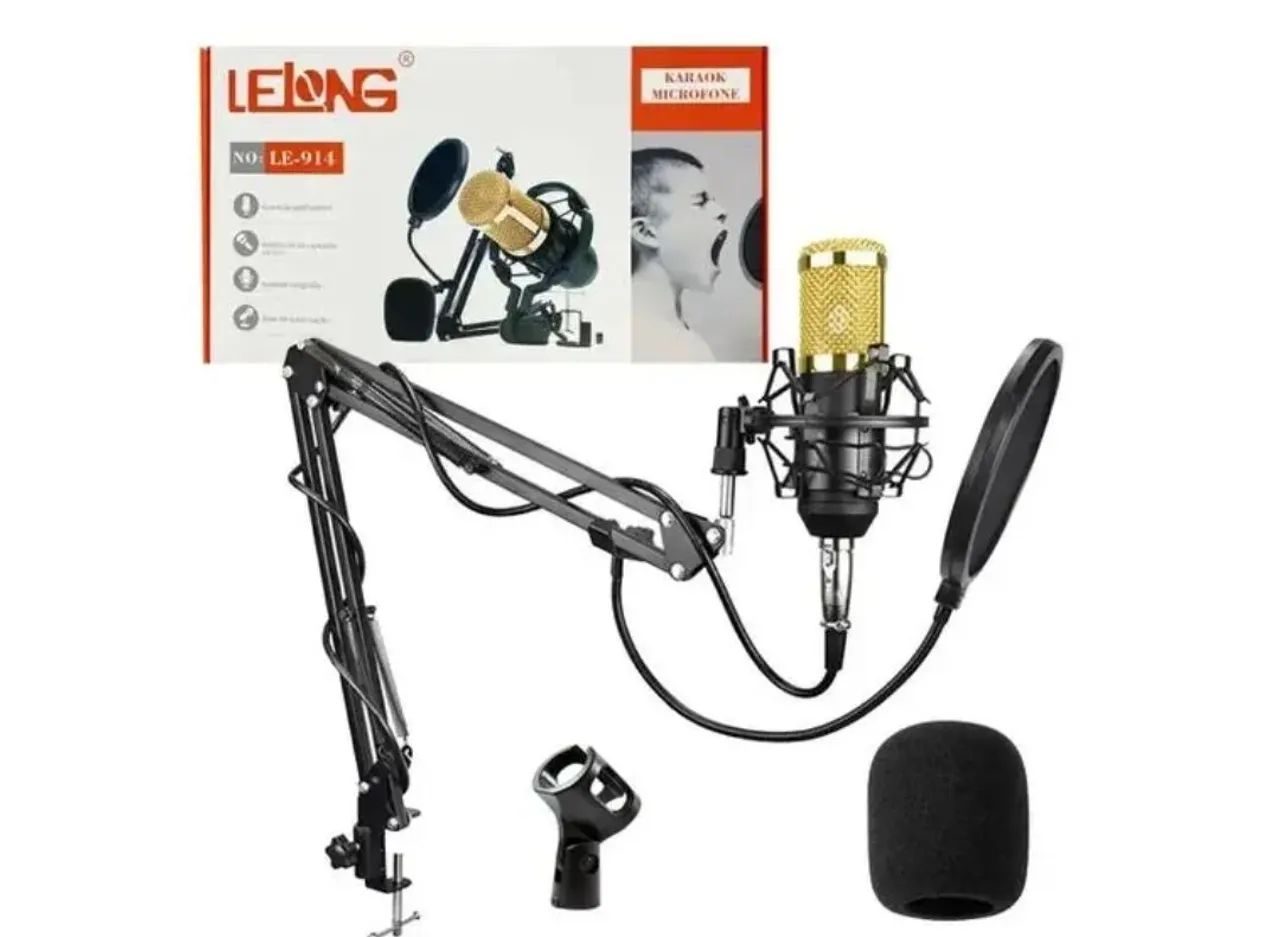 Microfone profissional de mesa com acessórios / SUPER PROMOÇÃO 